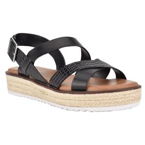 NIB Sz 7 Nine West Calico Black Espadrille Sandals